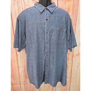 Orvis Mens Classic Fit Short Sleeve Shirt XXL‎ Blue Check Hemp Blend